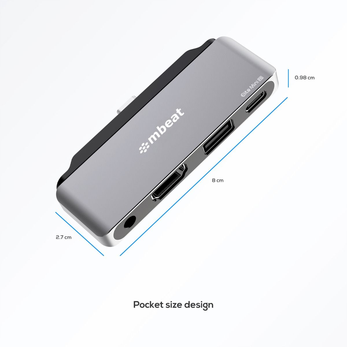 Elite Mini 4-In-1 Usb-C Mobile Hub For Ipad Pro, Usb-C Tablet And Laptop
