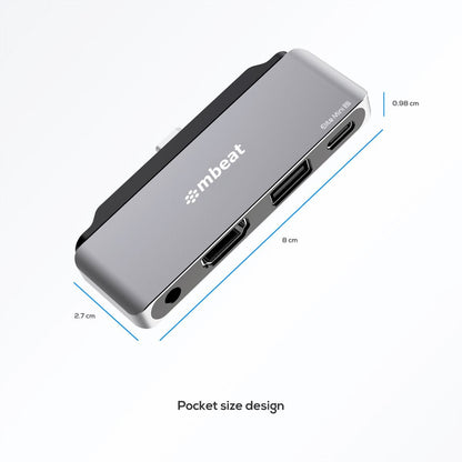Elite Mini 4-In-1 Usb-C Mobile Hub For Ipad Pro, Usb-C Tablet And Laptop