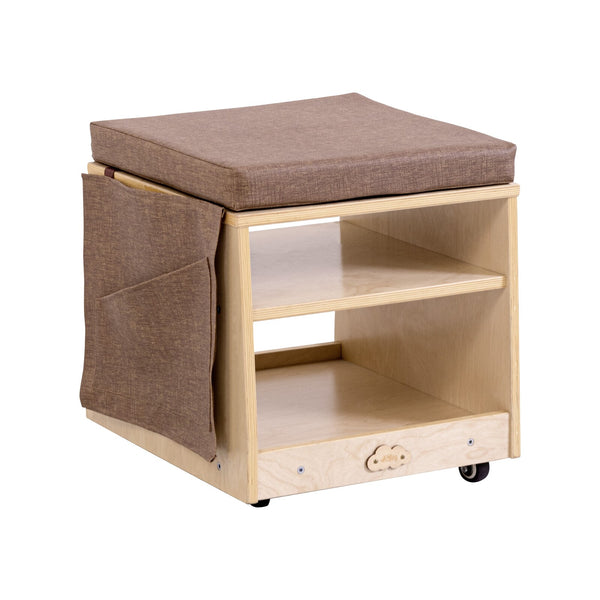  Mobile Teacher Stool with Storage Birch Plywood