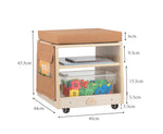 Mobile Teacher Stool with Storage Birch Plywood