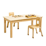 Kids Birch and White Rectangular Table