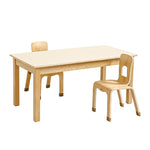 Kids Birch and White Rectangular Table - H54cm