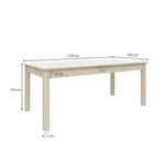 Kids Birch and White Rectangular Table - H54cm