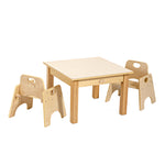 Kids Birch and White Rectangular Table