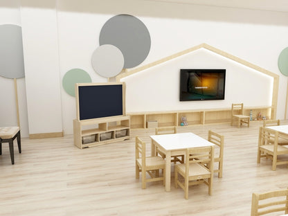 Kids Birch and White Rectangular Table