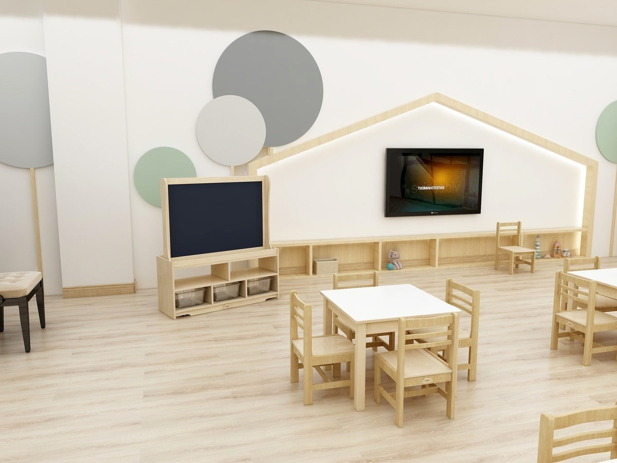 Kids Birch and White Rectangular Table