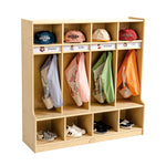 Preschool Coat Locker With Cubbies - 4 Section