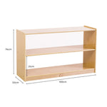 2 Shelf Wooden Storage Cabinet Open Back H60.5cm