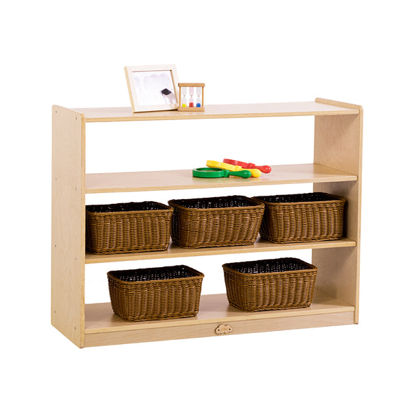  3 Shelf Wooden Storage Cabinet Open Back H76cm