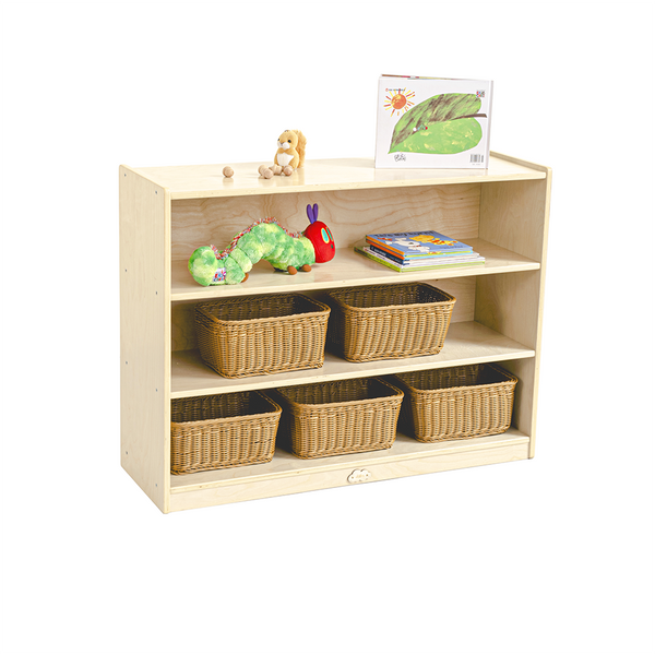  Kids 3 Shelf Wooden Bookcase Organiser Storage - H76cm