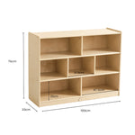 7 Cubby Storage Cabinet Kids Bookcase Organiser - H76cm