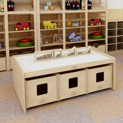 Kids Wooden Activity Table With Storage Box