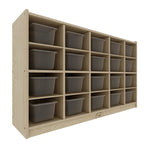 20 Cubby Cabinet Kids Bookshelf Organiser Storage