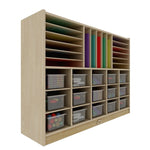 15 Cubby Cabinet Kids Bookshelf Organiser Storage