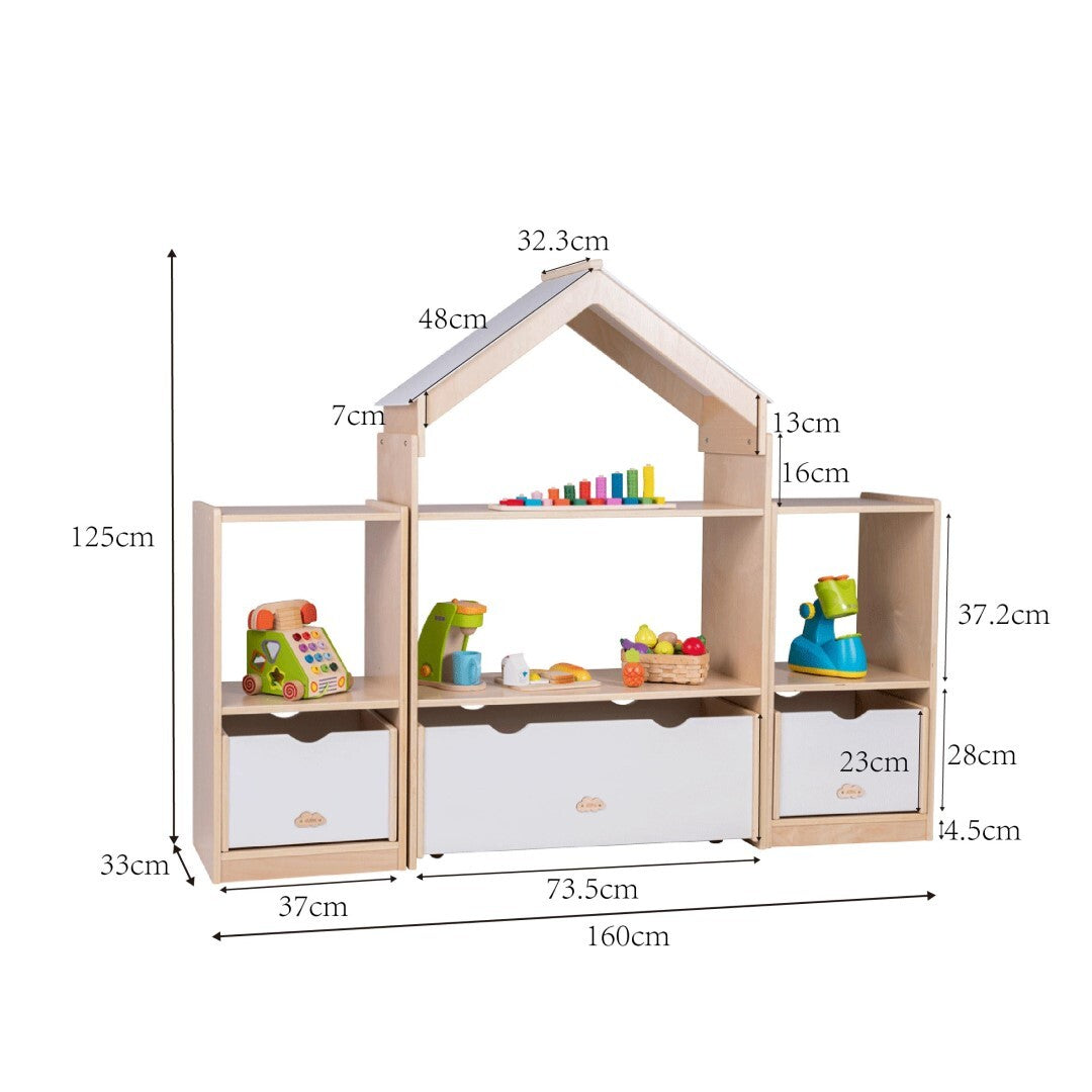 Kids Room Divider Bookcase Display Unit With Drawer