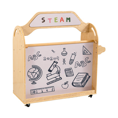 STEAM Trolley 3-in-1 Mobile Shelf Cabinet With 9 Storage Boxes