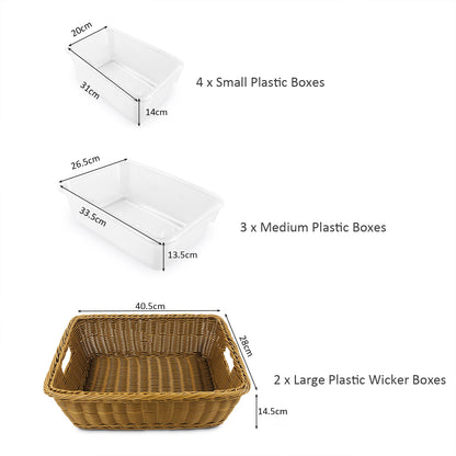 STEAM Trolley 3-in-1 Mobile Shelf Cabinet With 9 Storage Boxes