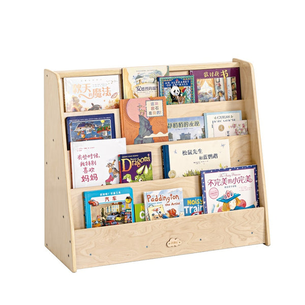  Kids 4 Tier Wooden Display Bookcase - Single Side