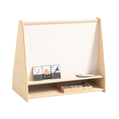 Kids 4 Tier Wooden Display Bookcase With White Board And Storage
