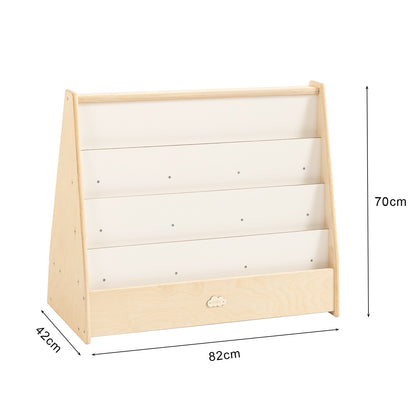 Kids 4 Tier Wooden Display Bookcase With White Board And Storage