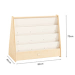 Kids 4 Tier Wooden Display Bookcase With White Board And Storage