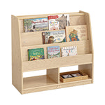 Kids Double Side Wooden Bookcase With Storage