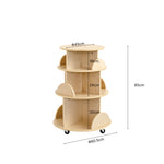 Kids Rotating Wooden Display Bookcase With Castors