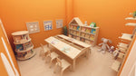 Kids Rotating Wooden Display Bookcase With Castors