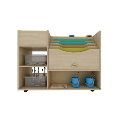 Wooden Art Craft Material Storage Cabinet Trolley