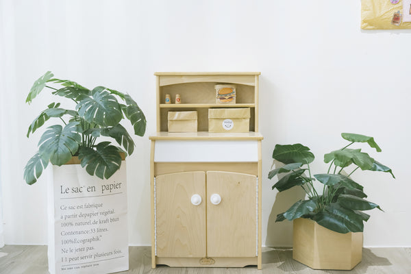 Kids Wooden Play Kitchen Cupboard - H83cm