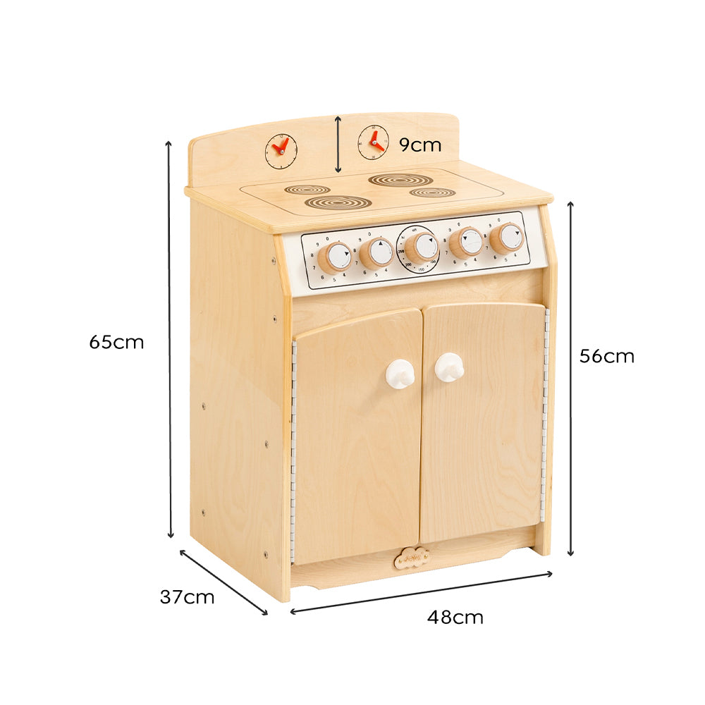 Kids Wooden Play Kitchen Stove - H65cm