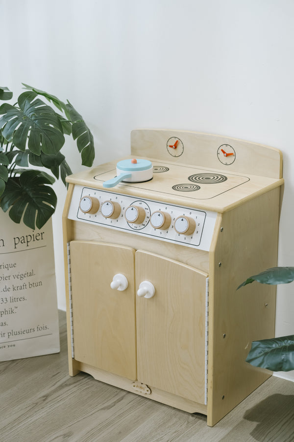  Kids Wooden Play Kitchen Stove - H65cm