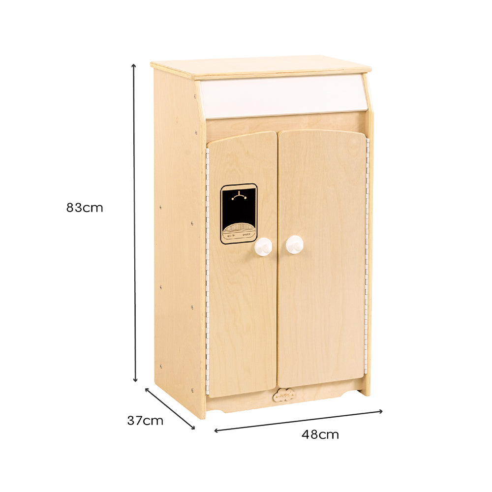 Kids Wooden Play Kitchen Refrigerator - H83cm