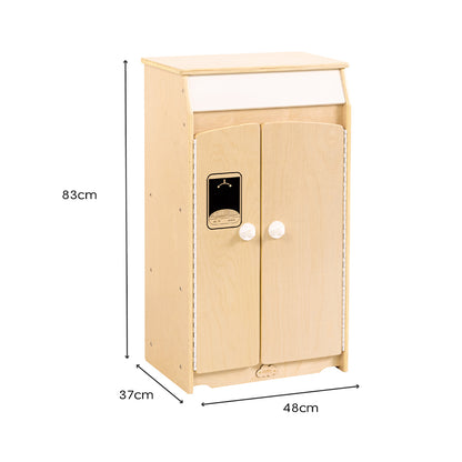 Kids Wooden Play Kitchen Refrigerator - H83cm