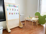 Magnetic Mobile Discover Whiteboard with Pegboard - H140cm