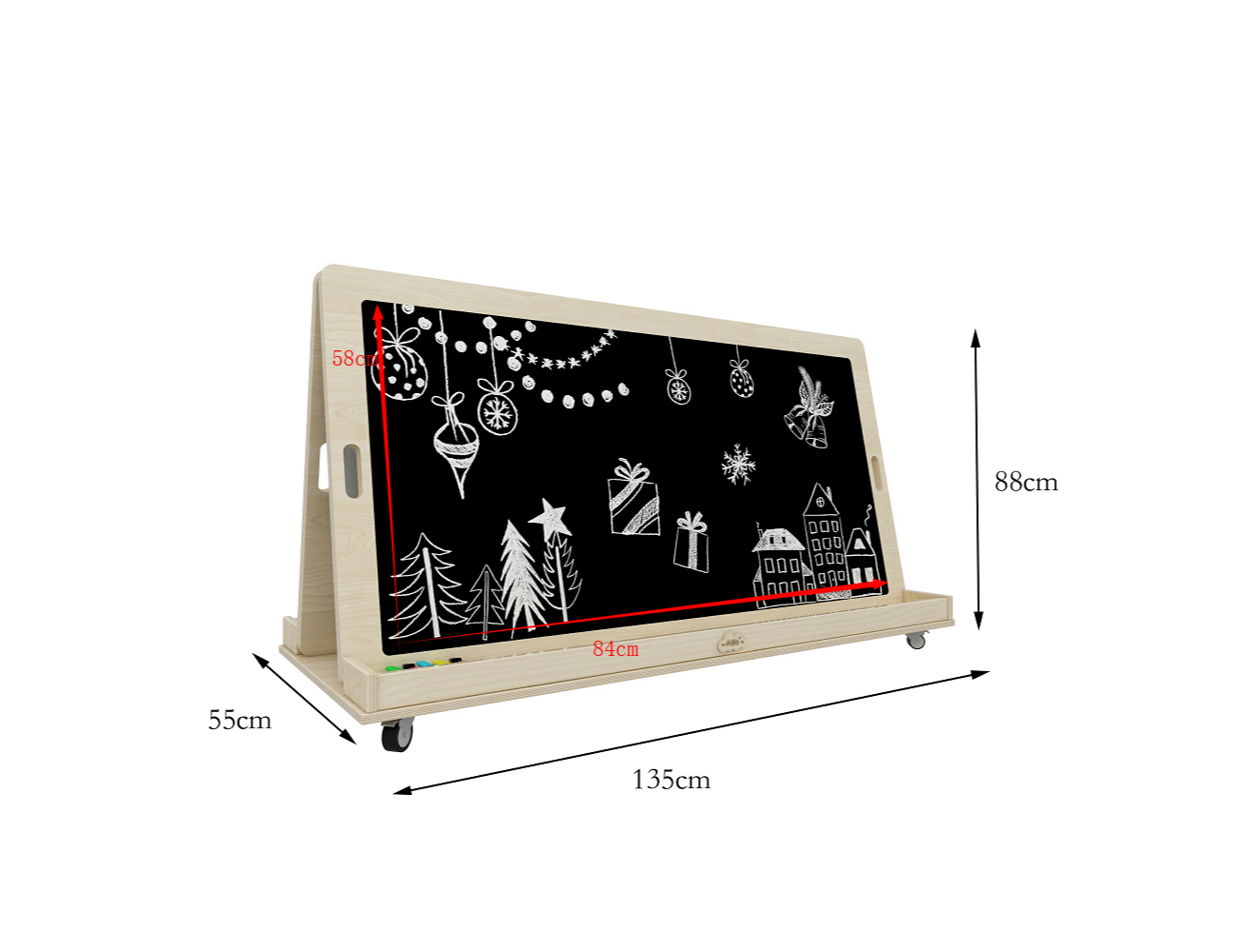  Kids Magnetic Standing Easel White and Black Board