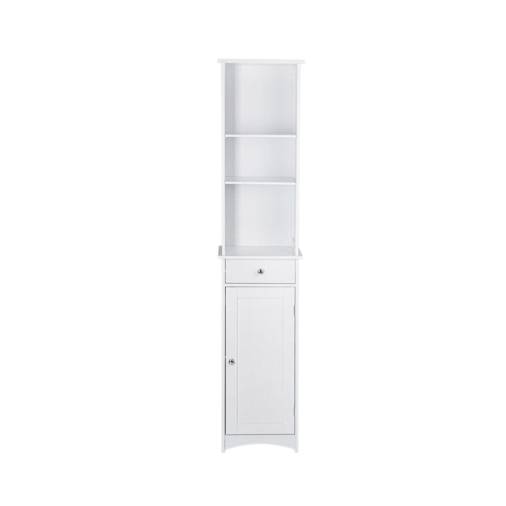 Bathroom Tall Storage Cabinet Organiser - White