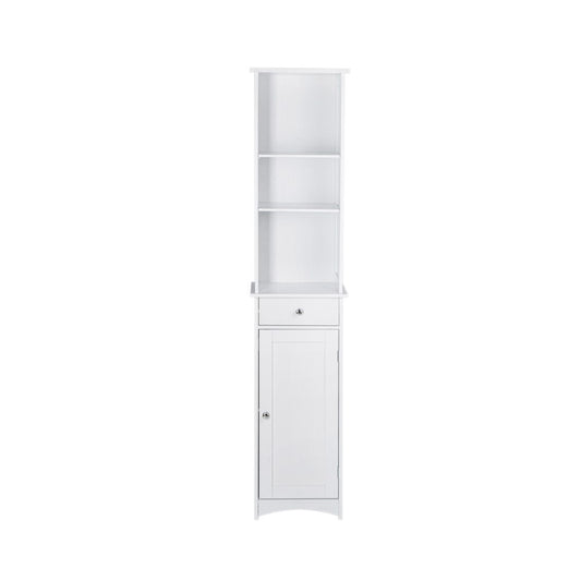 Bathroom Tall Storage Cabinet Organiser - White