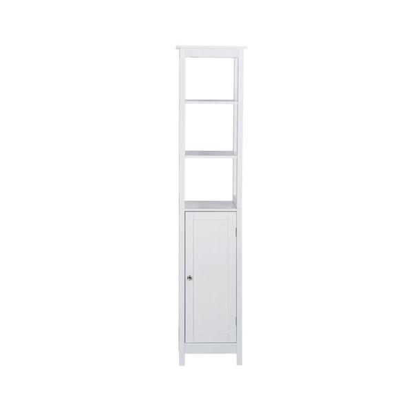  Bathroom Tall Storage Cabinet Organiser With Shelves - White