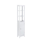 Bathroom Tall Storage Cabinet Organiser With Shelves - White