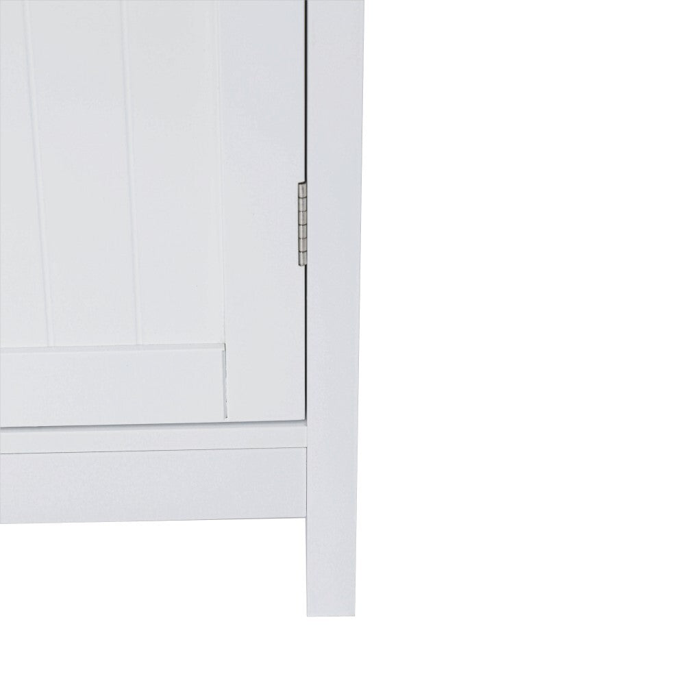 Bathroom Tall Storage Cabinet Organiser With Shelves - White
