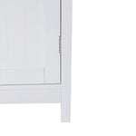 Bathroom Tall Storage Cabinet Organiser With Shelves - White