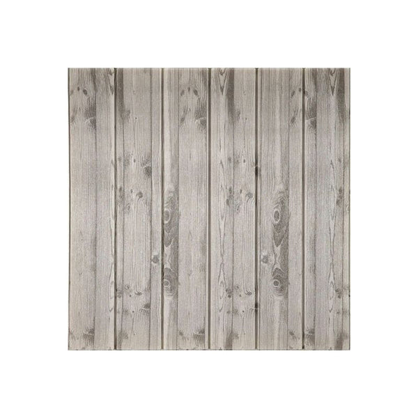  Decorative 3D Foam Wallpaper Panels Grey Wood Grain 10Pcs