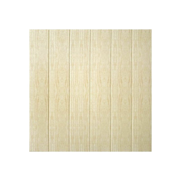  Decorative 3D Foam Wallpaper Panels Cream Wood 10Pcs