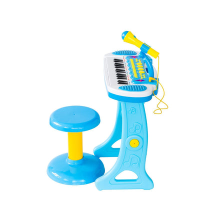 Children'S Electronic Keyboard With Stand (Blue) Musical Instrument Toy