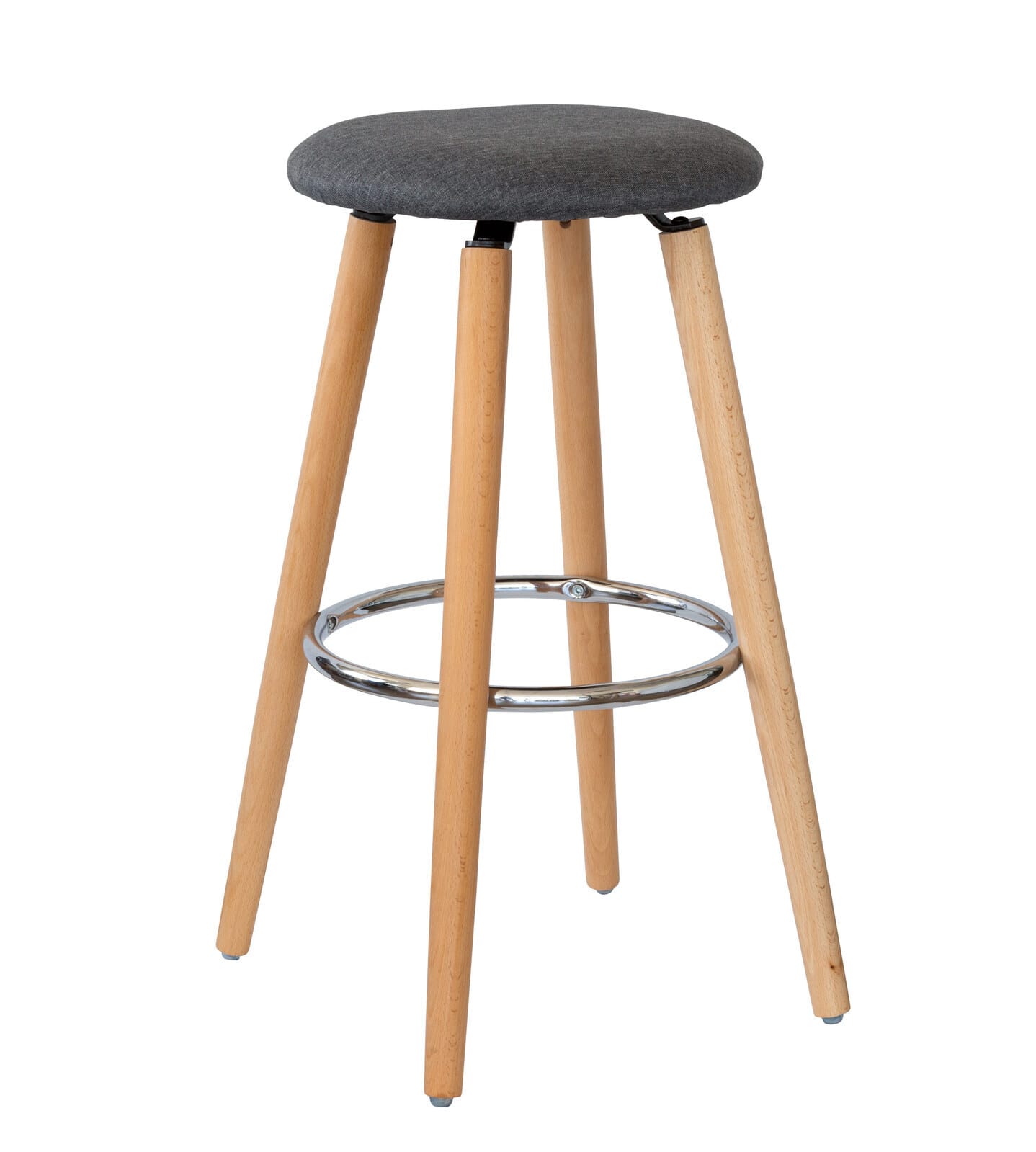 Padded Barstools Grey Steel 53x53x71cm