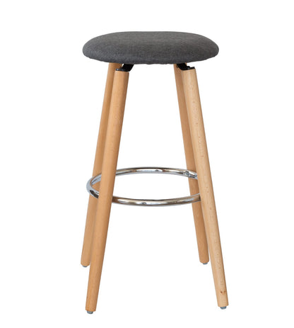 Padded Barstools Grey Steel 53x53x71cm