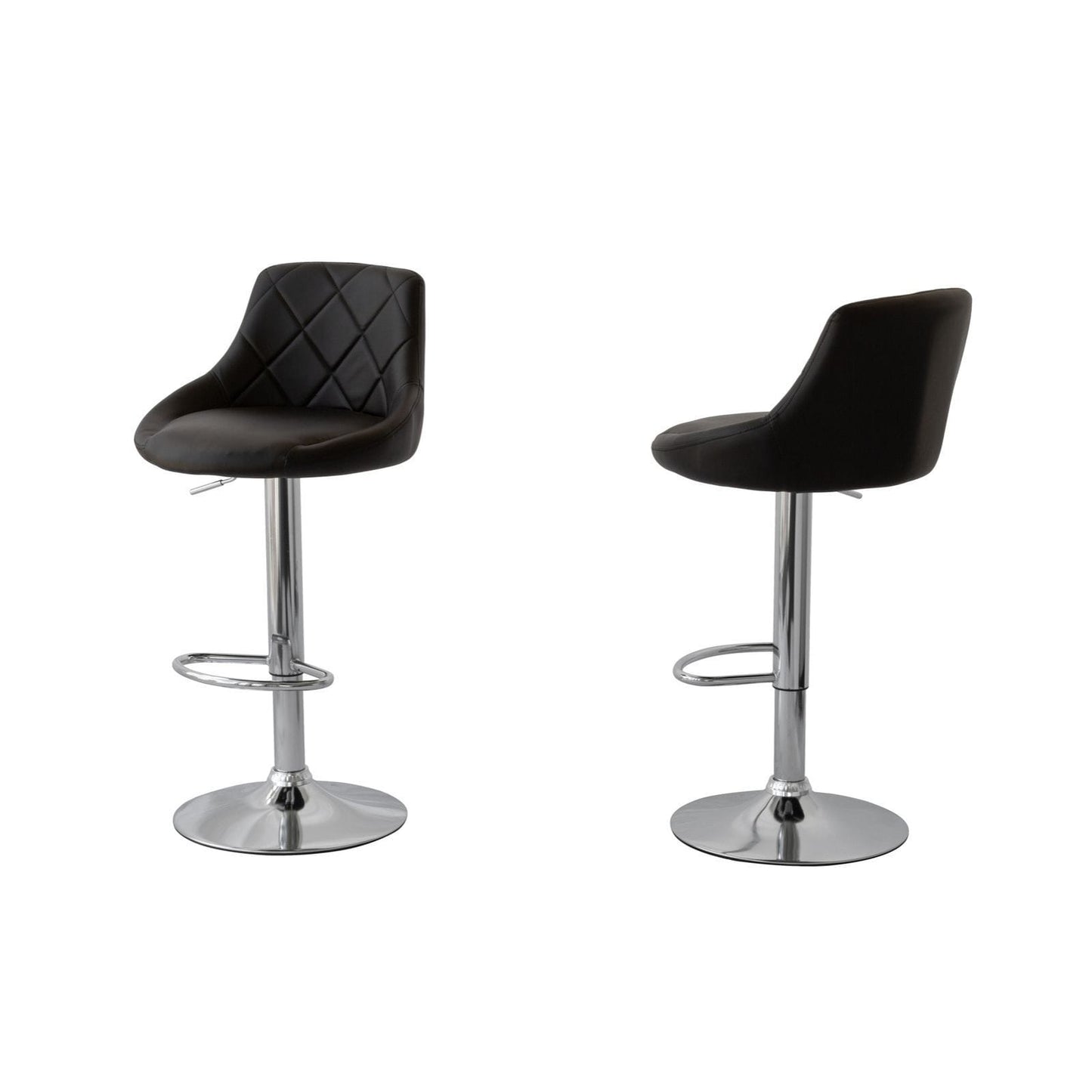 Bar Stools Padded Leather Adjustable 56x51x84cm