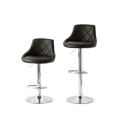 Bar Stools Padded Leather Adjustable 56x51x84cm