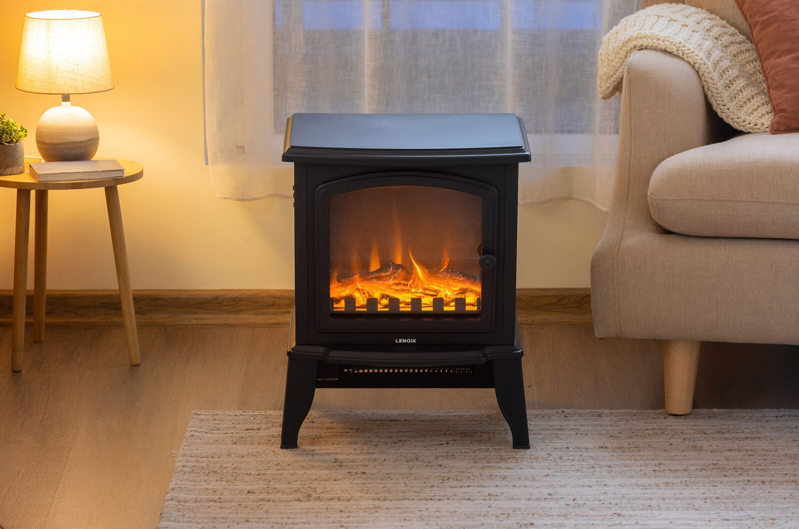 Electric Fireplace Heater 2000W Log Flame | Home & Living - 2
